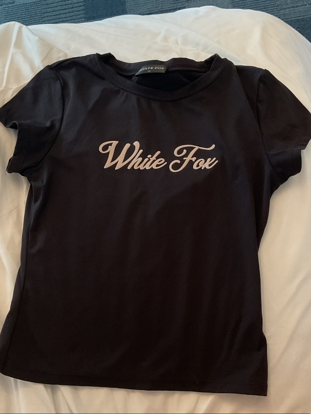 White Fox Boutique Black Short Sleeve Tee with Script Logo